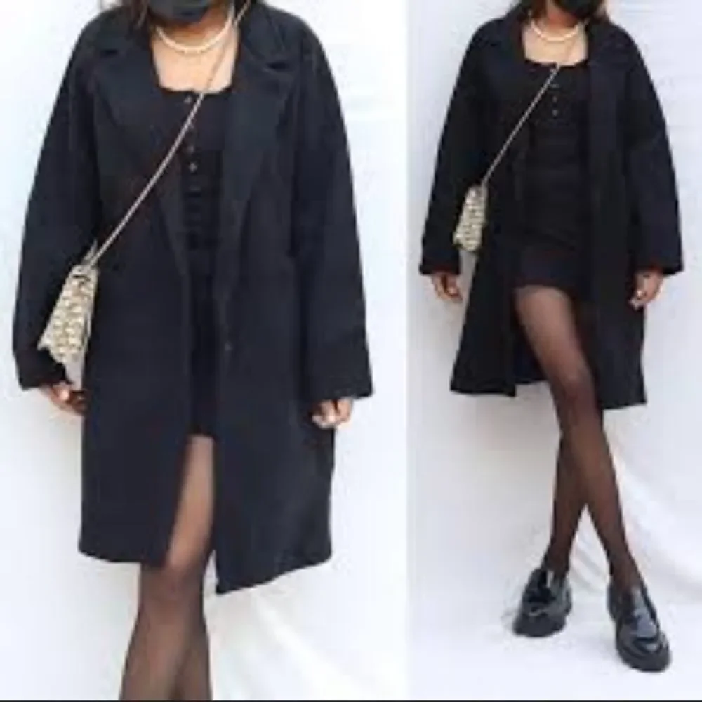 Elegant Black Pea Coat for Women - Picture 1 of 10